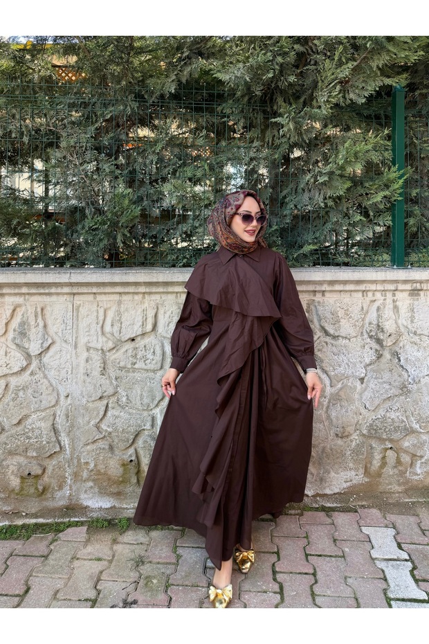 Rochie tesettür cu volane - 6