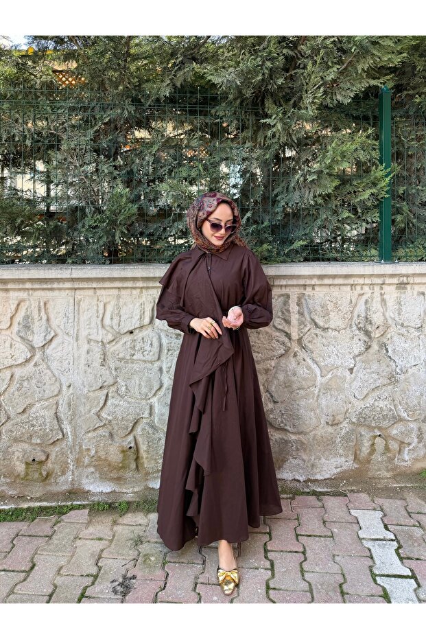 Rochie tesettür cu volane - 2