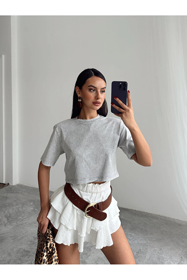 كروب بيسك مبطن قابل للغسل - رمادي - 4