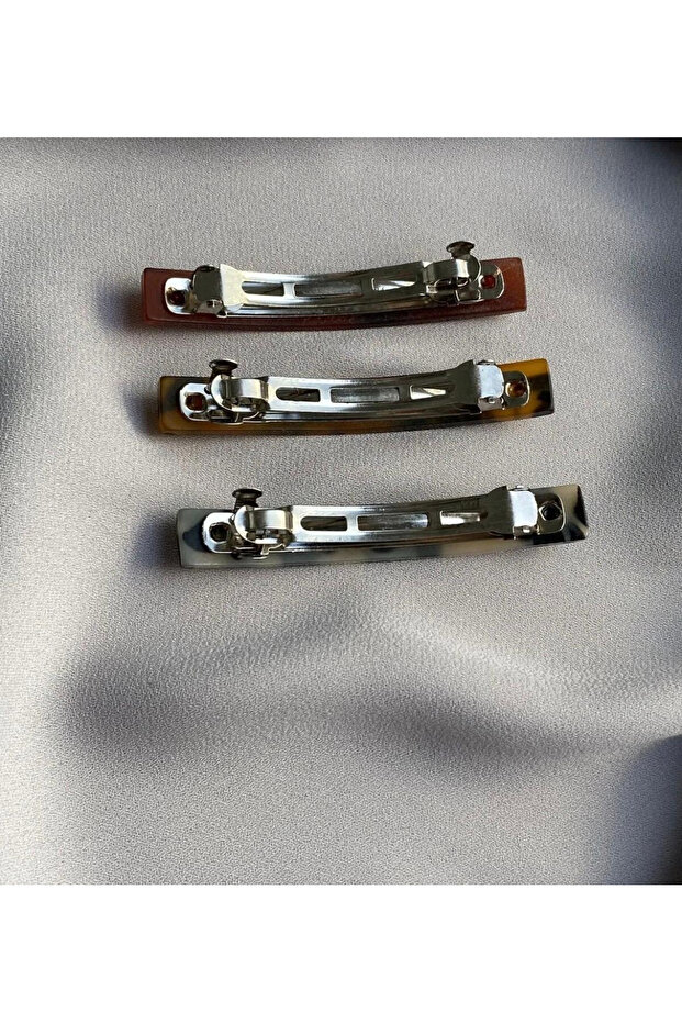 Leopard Patterned Acrylic Automatic Buckle Medium Size 7 cm 3-Piece - 2