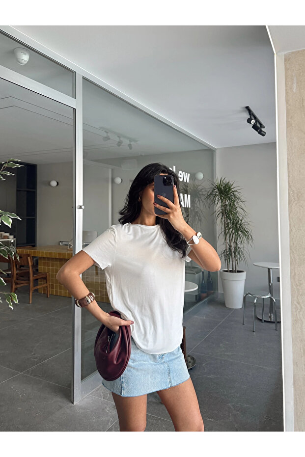 Seamless Crew Neck Basic - White - 3