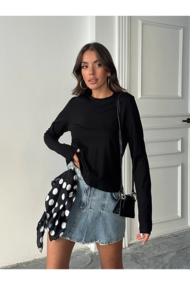 Plain Basic Long Sleeve - Black - 3