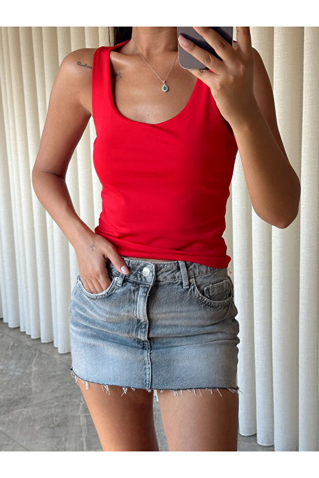 Basic Tulumlu Atlet - Kırmızı - 2