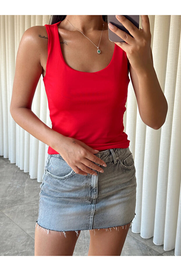 Basic Tulumlu Atlet - Kırmızı - 3