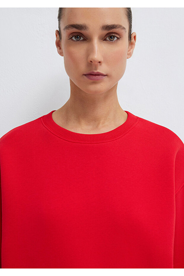 Φούτερ Crew Neck Red Basic 1610198-80791 - 5