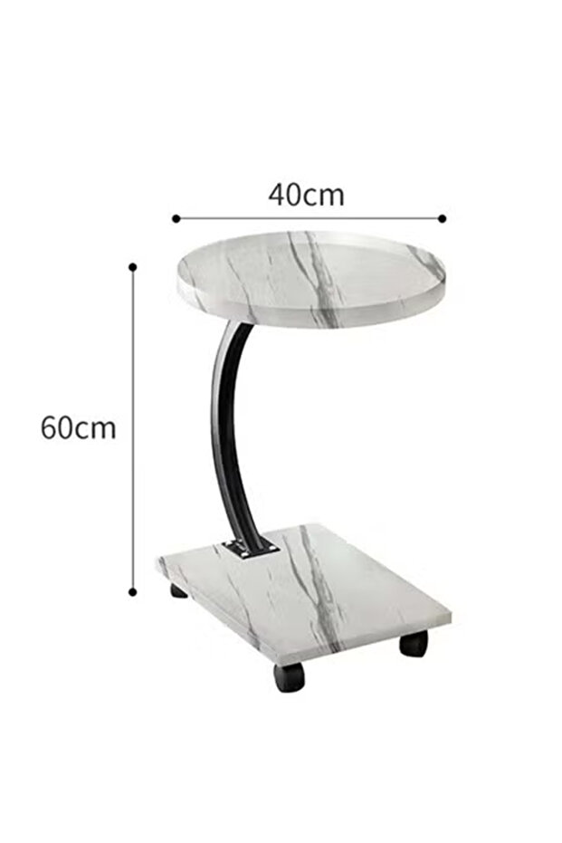 Small C-Shaped Double Layer Side Table for Sofa and Bed - 3