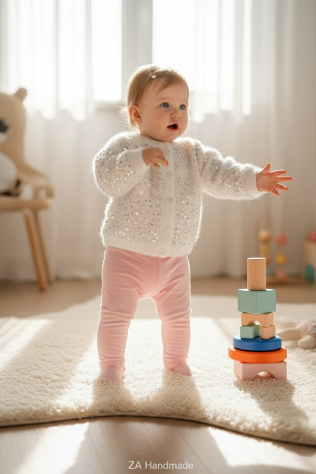 bebek pullu hırka - 2