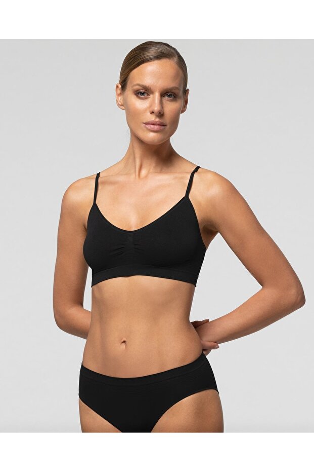 Seamless Microfiber Bustier With Thin Straps - 3