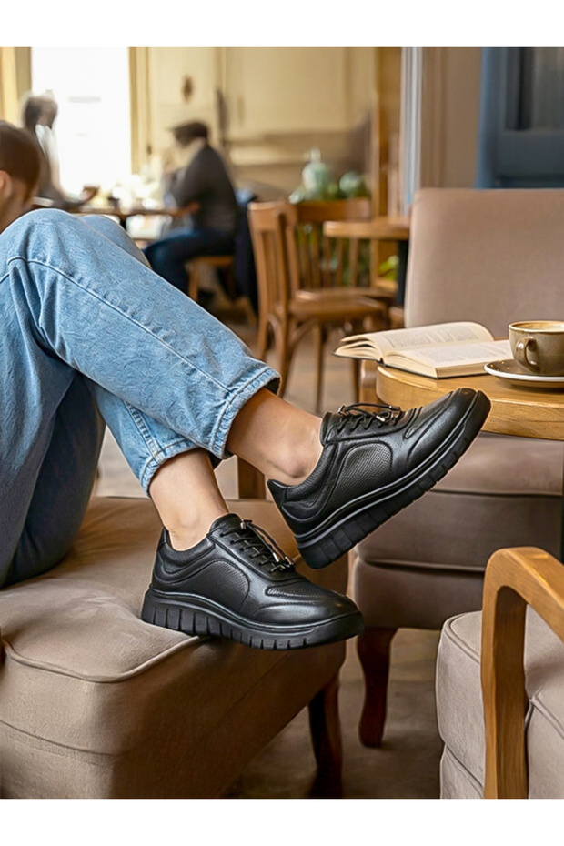 Genuine Leather Casual Women's Black Shoes