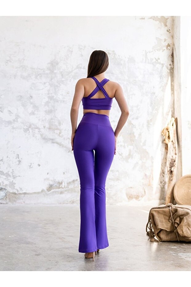 Mor İspanyol Paça Tayt - 4