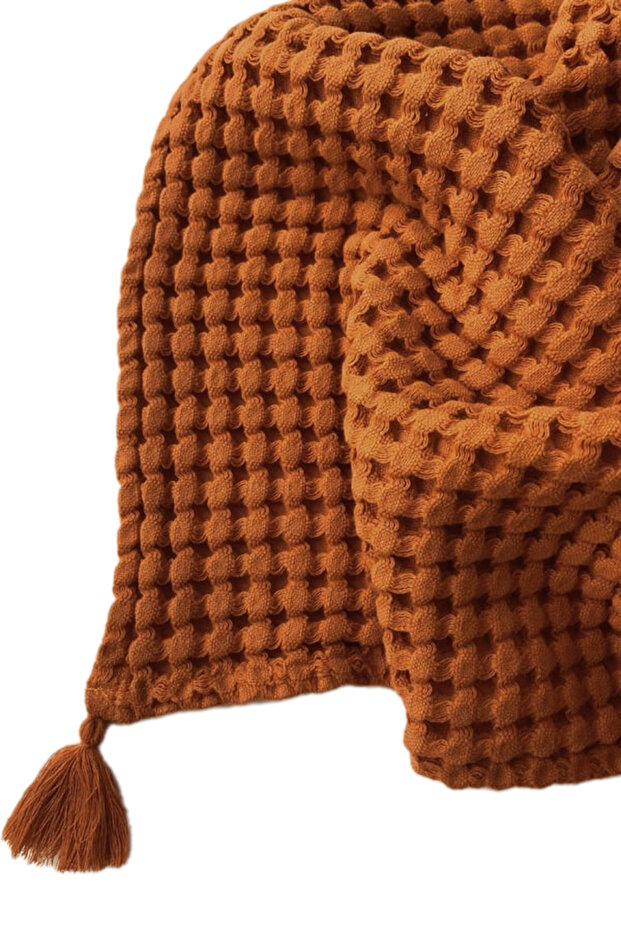 Waffle Cinnamon 100% Organic Cotton Single Pique 160 X 220 cm