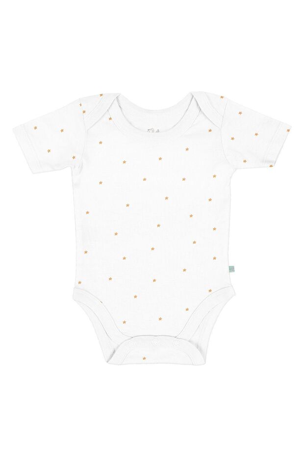 Stars 100% Organic Cotton Baby Short Sleeve Bodysuit