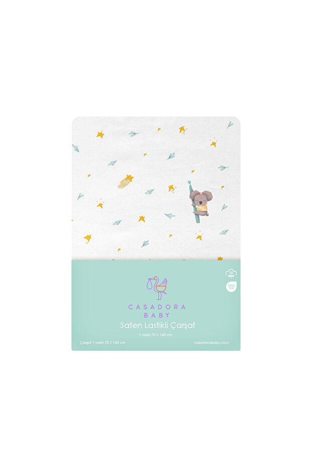 Koko 100% Cotton Satin Baby Fitted Sheet 70 X 140 cm
