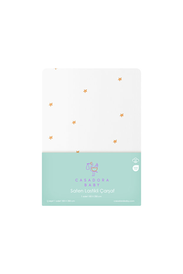 Stars 100% Cotton Satin Children's Fitted Sheet 100 X 200 cm