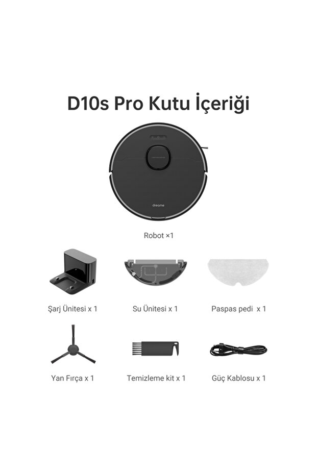 D10s Pro Robot Süpürge Siyah - 7