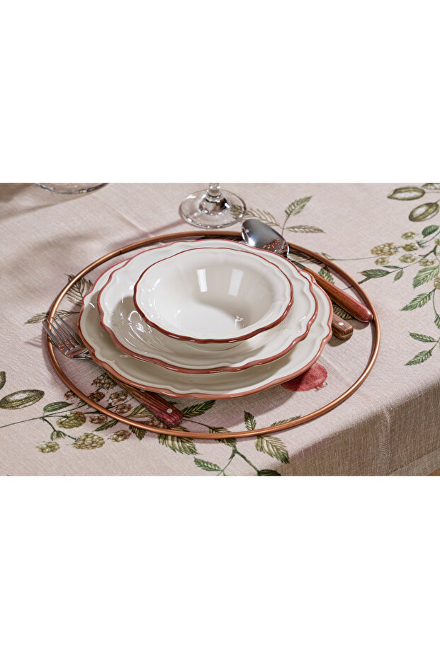 12-Piece Rose Round Platter American Service Presentation Coaster Ring Runner Hollow Stainless Metal