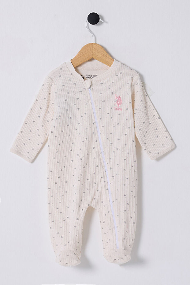 U.S. Polo Assn Baby Girl White Romper