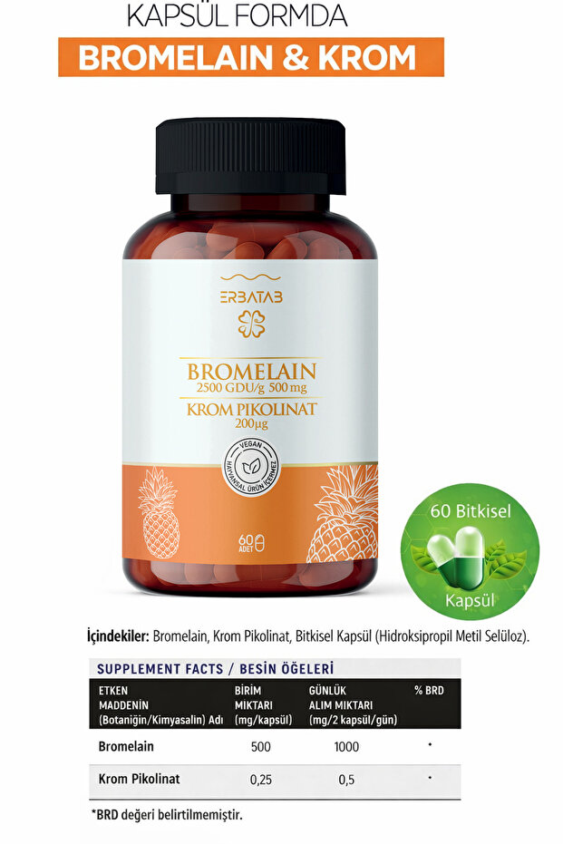 Bromelain Krompikolinat 60 Kapsül - 4