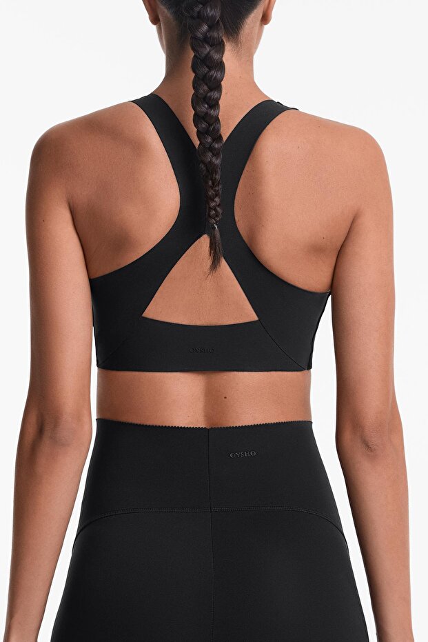 حمالة صدر ضاغطة ذات دعم متوسط مع أكواب - 4