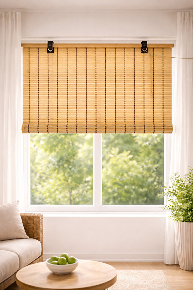 Rodos Ahşap Bambu Stor Perde - 1