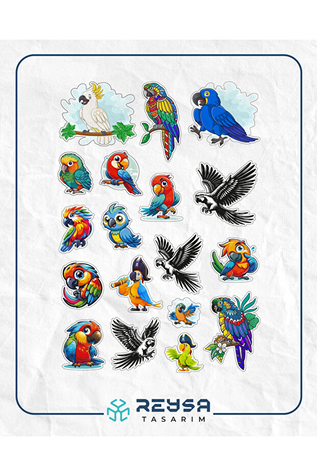 Parrot Patterned Sticker Set - 1