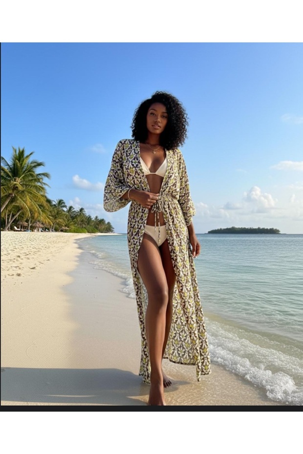 Green Patterned Pareo - 1