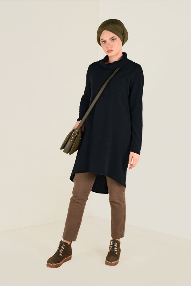 Draped Collar Knitwear Tunic 4824