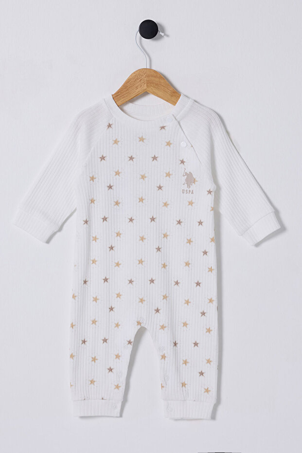 U.S. Polo Assn Baby Boy White Romper