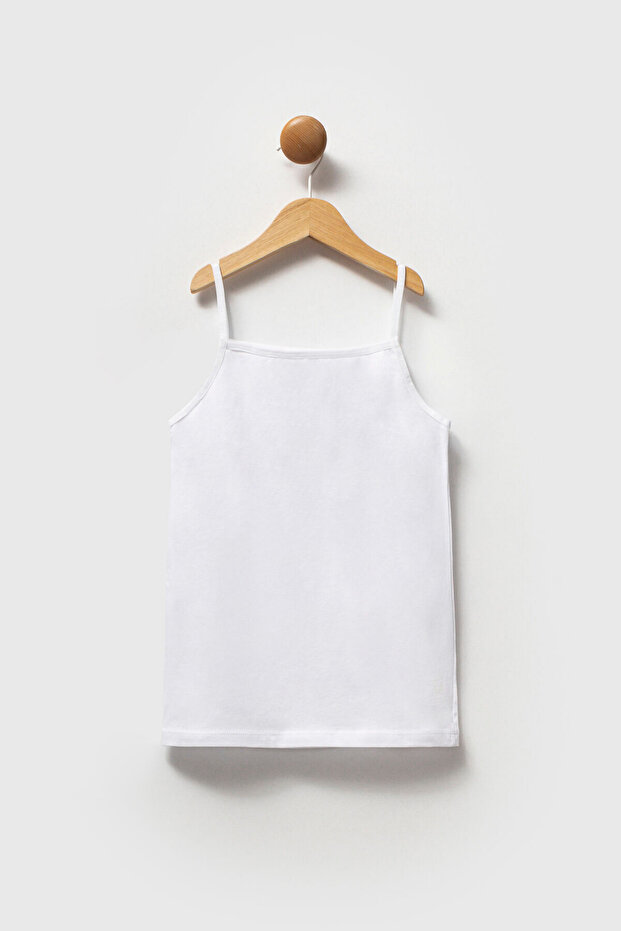 Girls' Basic Thin Strap Tank Top White