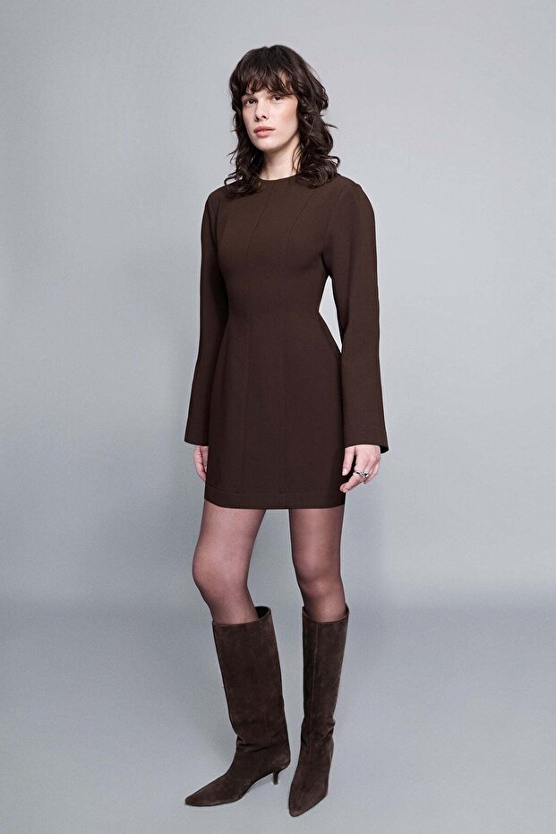 Curved mini elbise - 1