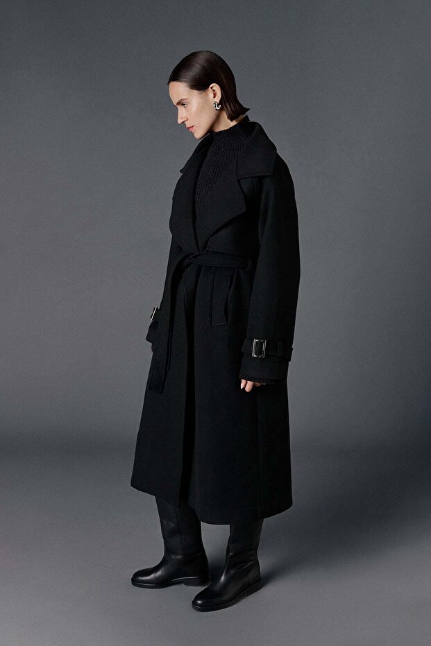 أسفل معطف مع حزام - 2