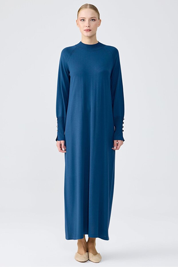 Yarım Balıkçı Basic Triko Elbise C.BLUE - 3