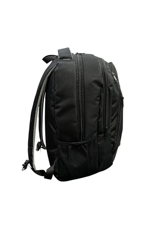 Black Multi-Pocket Backpack, School Bag - 4