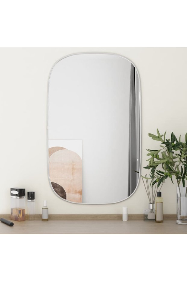 Wall mirror, silver, 80x50 cm