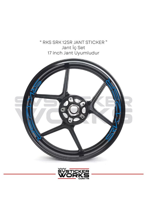 Rks Srk125R Sticker Set of 8 Stickers with Text on the Rim