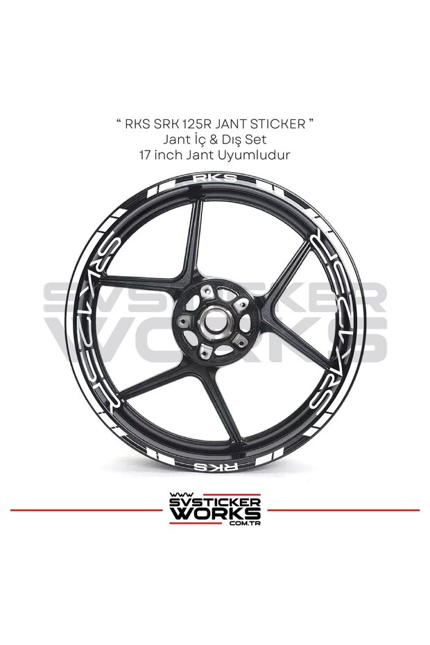 Rks Srk125R Sticker Set of 24 Stickers for Inner Wheel Lettering and Outer Stripe