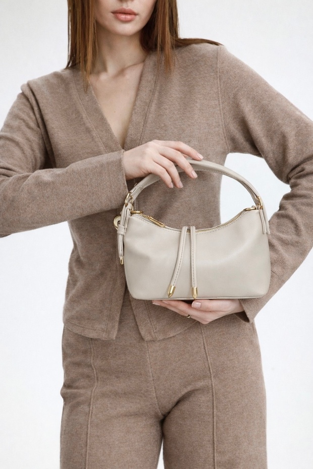 Women's Mini Aura Hand and Shoulder Bag Cream