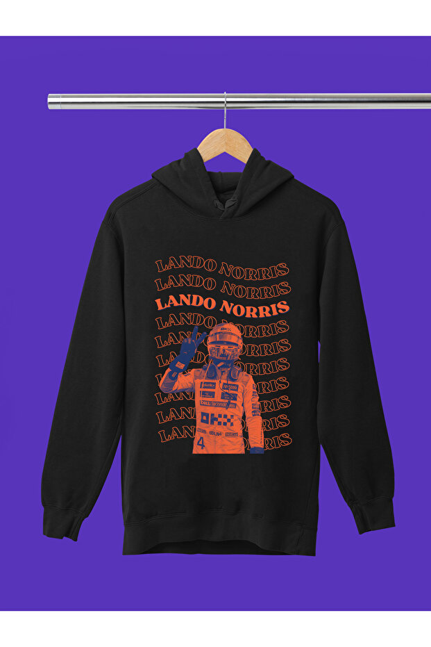 Lando Norris Printed 3-Yarn Quality Soft Texture Hooded F1 Kids Sweatshirt