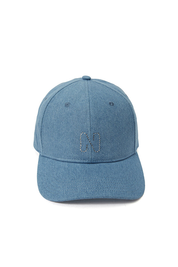 Mavi Logolu Kadın Cap Şapka - 2