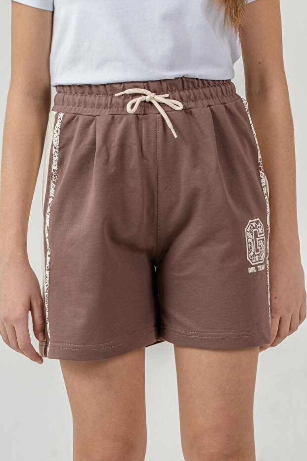 Girl Team Printed and Garnished Girls' Shorts