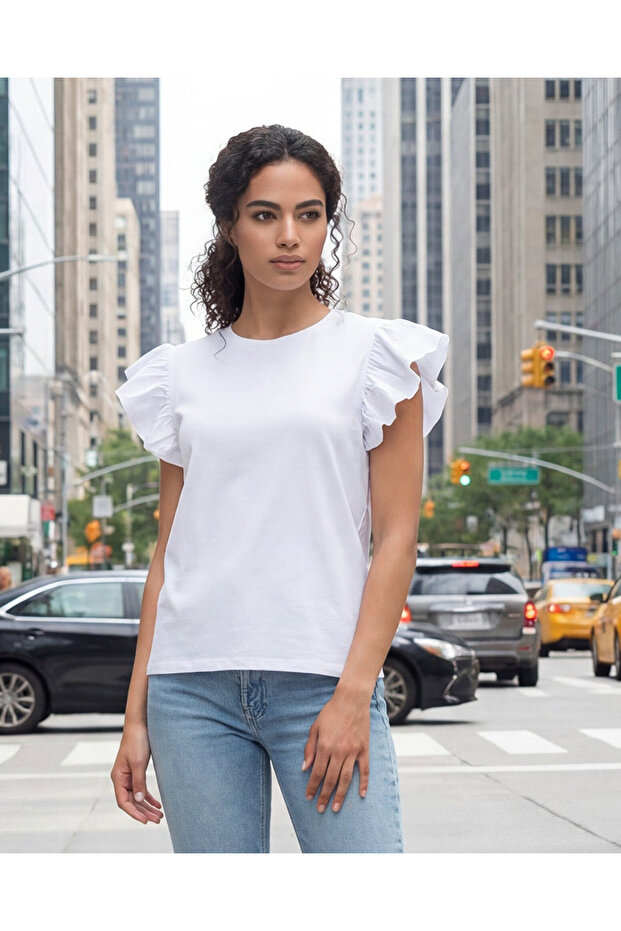 Women White Solid Jersey Top