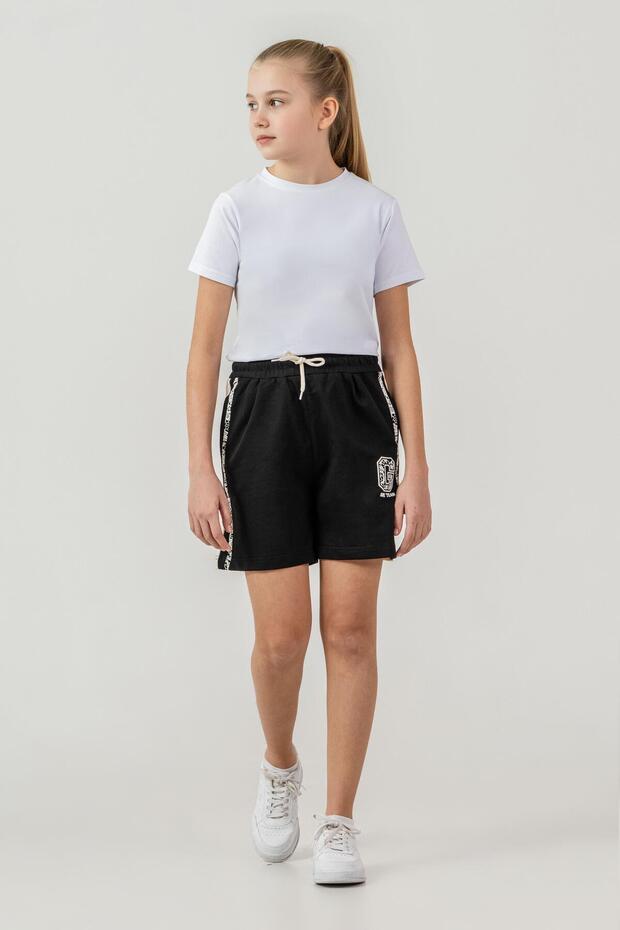 Girl Team Printed and Garnished Girls' Shorts