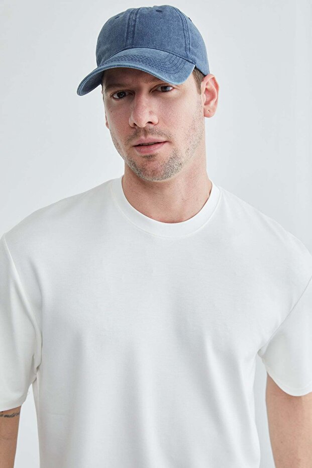 Basic Bisiklet Yaka Modal Tişört - 1