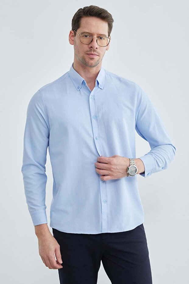 Basic Buttoned Long Sleeve Shirt