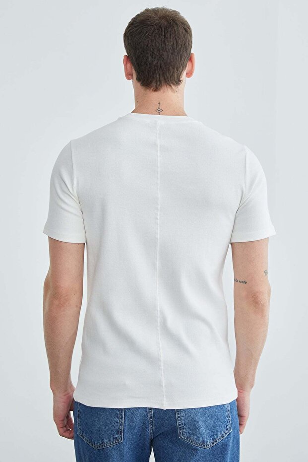 Basic Fitilli Bisiklet Yaka Tişört - 7