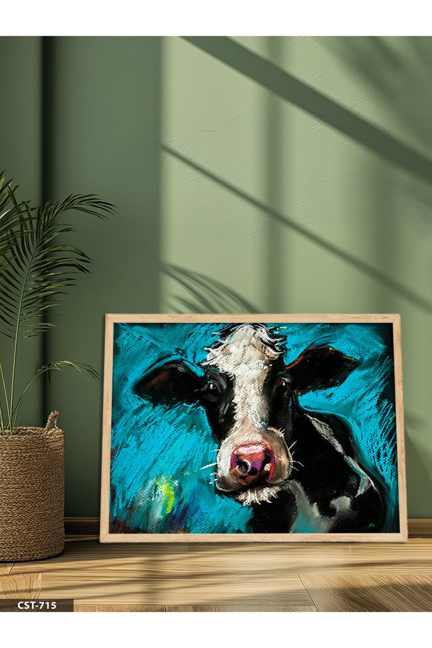Patel Boya Appearance Cow One-Piece Wooden Framed Painting