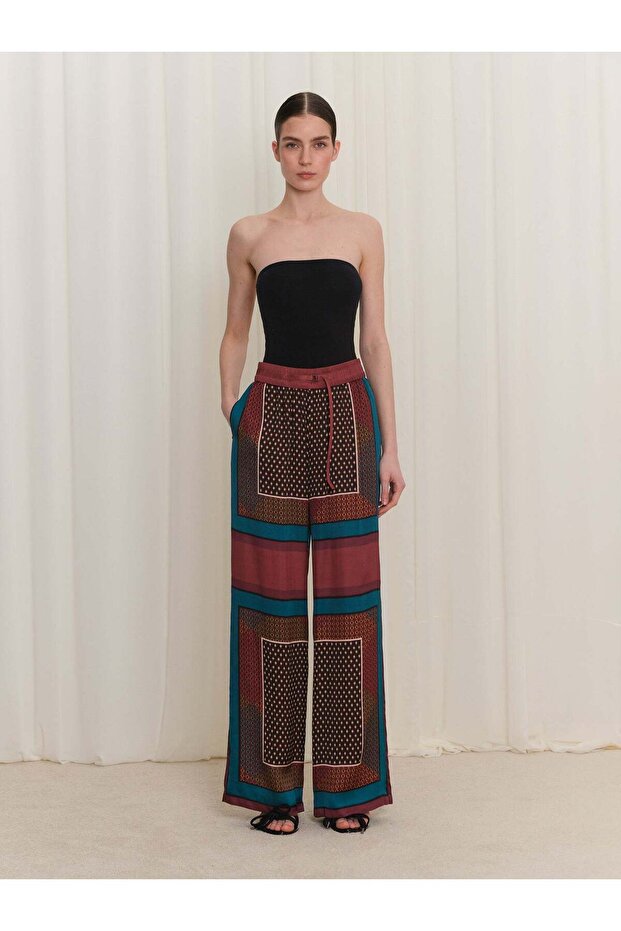 Panel Patterned Trousers