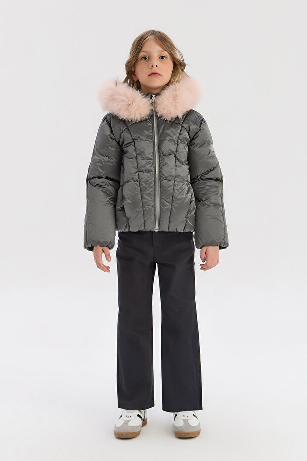 Girl Grey Coat