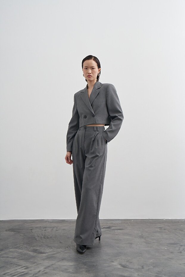 Crop Blazer Ceket - 3