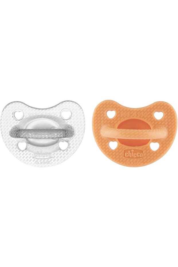 PhysioForma Luxe Soft Silicone Soother 6-16m (2 pcs), Orange/Transparent